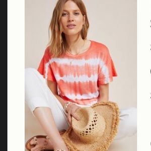 Anthropologie t.la MARTHA FLUTTER-SLEEVED TEE ✨NWT✨ Size: Medium
